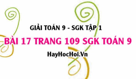 Giải bài 17 trang 109 SGK Toán 9 tập 1